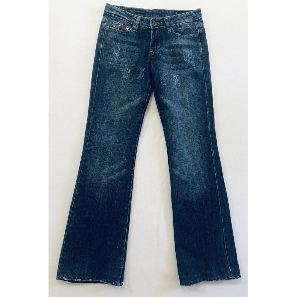 Citizens Of Humanity Women 26 Bootcut Jeans Kelly #085 Low Waist Embroidered